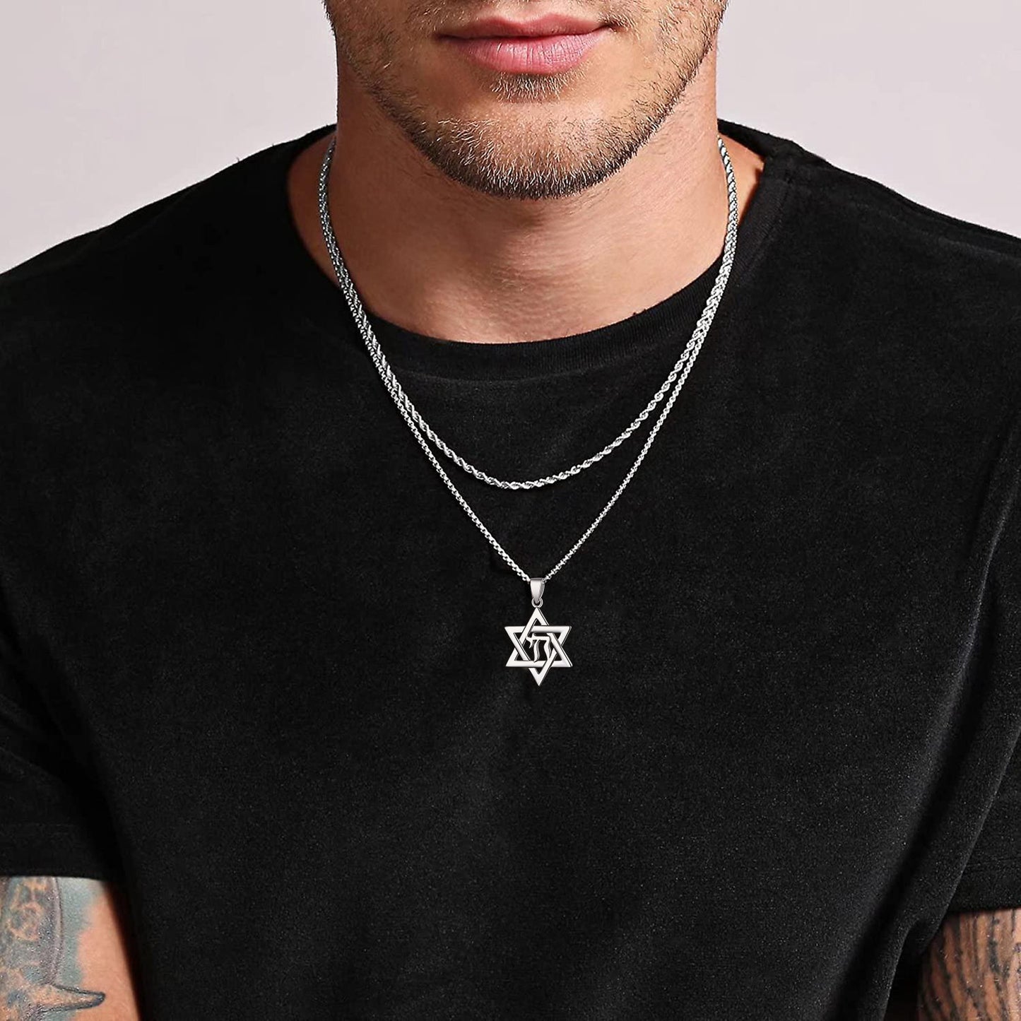 FaithHeart Personalized Hebrew Jewish Pendant Necklace Sterling Silver FaithHeart
