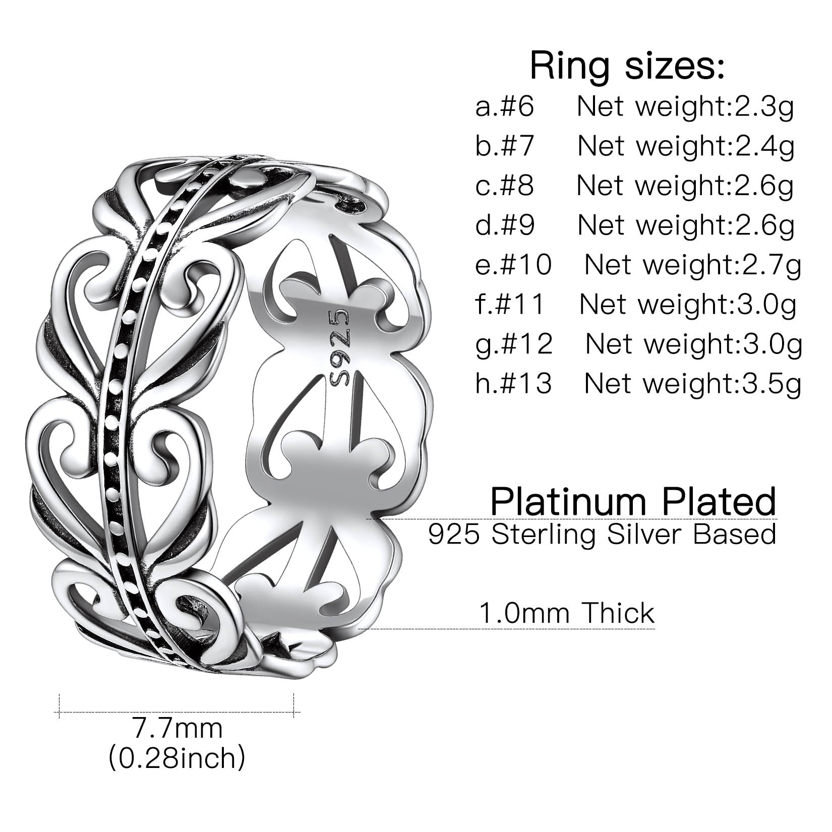 Celtic Knot Filigree Vine Leaf Ring Size
