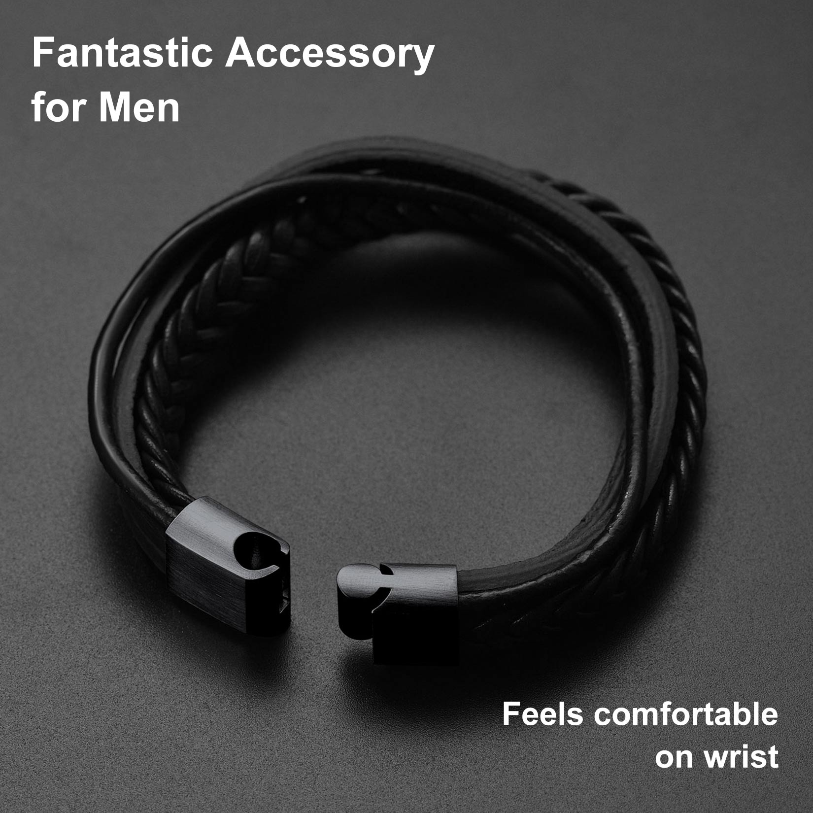 Layering Leather Braided Bracelet Gift for Men Dad-Fantastic Accessory
for Men