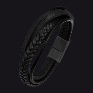 Layering Leather Braided Bracelet Gift for Men Dad Husband