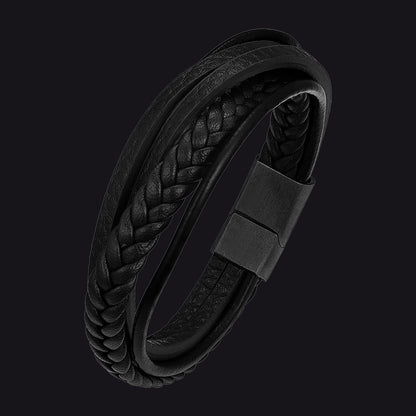 Layering Leather Braided Bracelet Gift for Men Dad