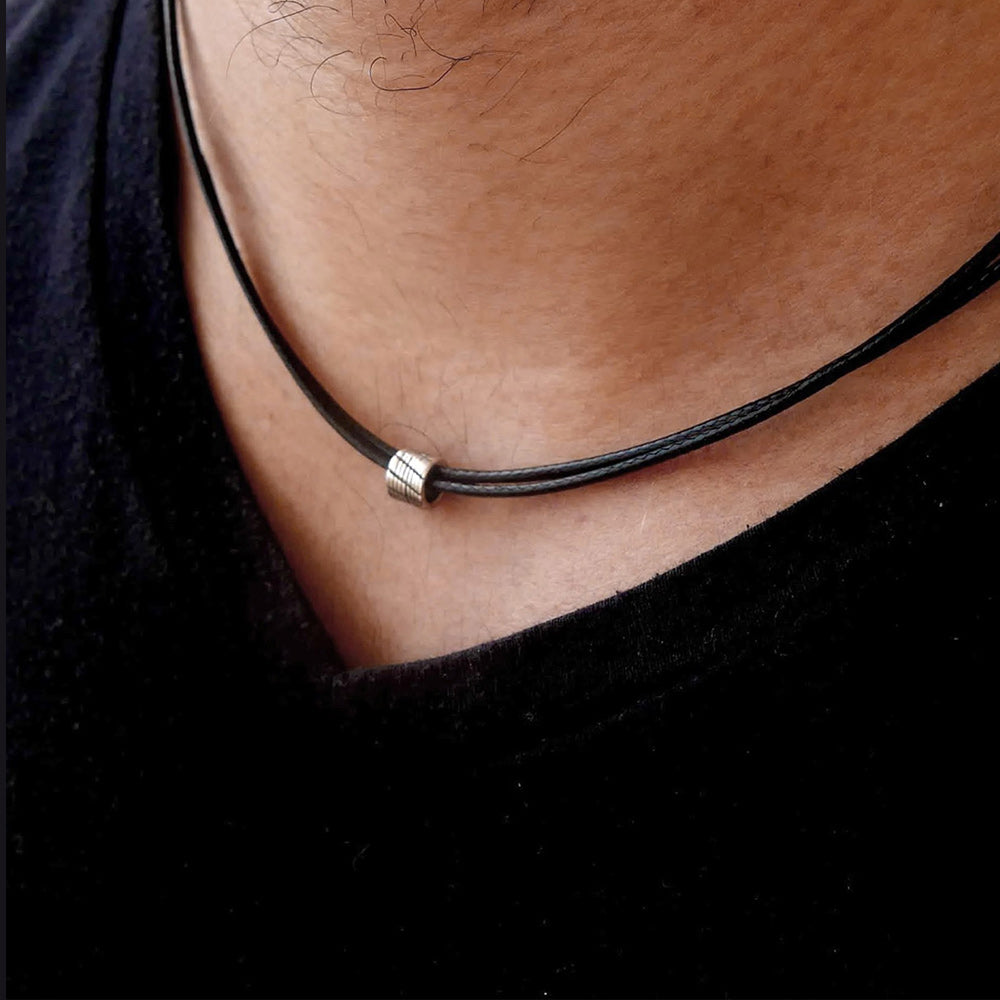 Waterproof Black Leather Cord Necklaces for Men 2/3mm