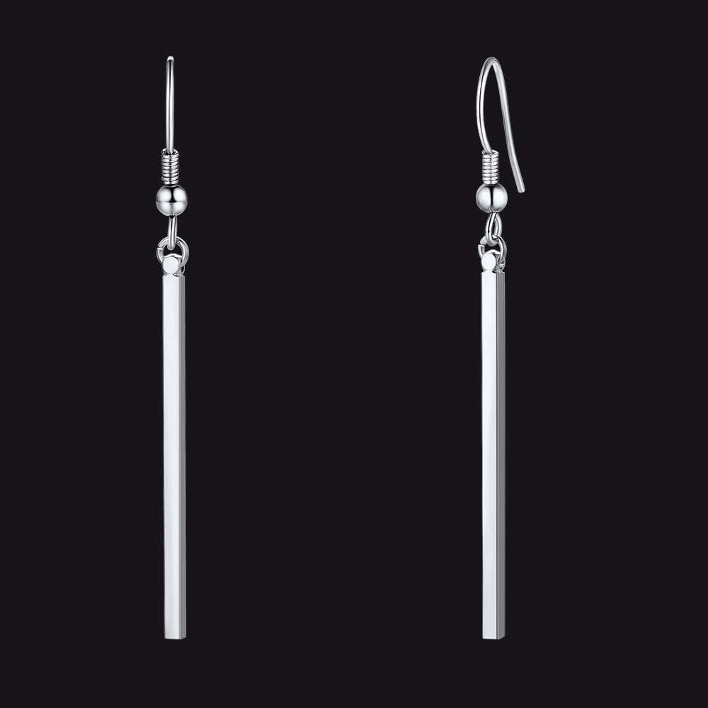 Minimal Long Vertical Bar Dangle Earrings
