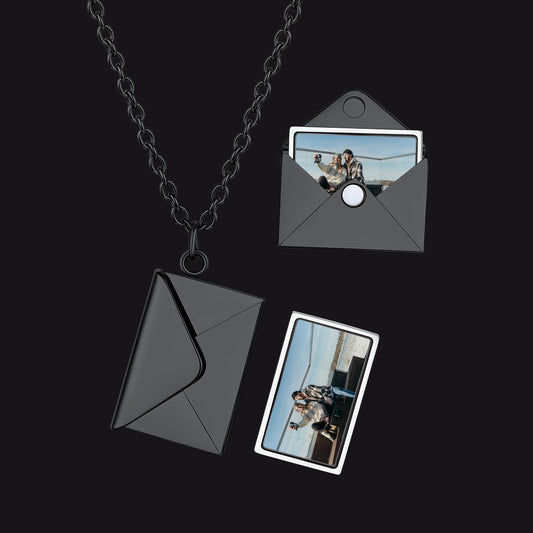 Personalized Love Letter Picture Locket Necklace Gifts for Couple Family Friend