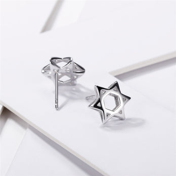 FaithHeart Star of David 925 Sterling Silver Dainty Stud Earrings FaithHeart