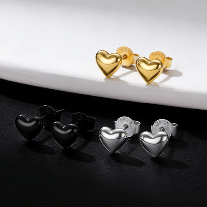  Minimalist Chunky Heart Stud Earrings for Women