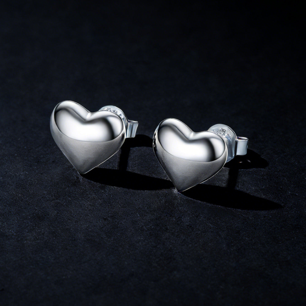  Minimalist Chunky Heart Stud Earrings for Women