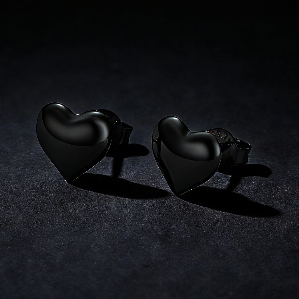 Minimalist Chunky Heart Stud Earrings for Women