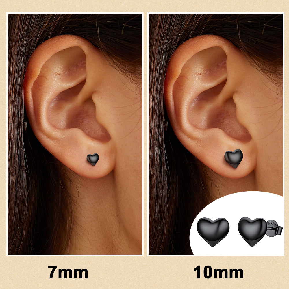  Minimalist Chunky Heart Stud Earrings for Women