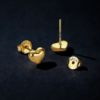  Minimalist Chunky Heart Stud Earrings for Women