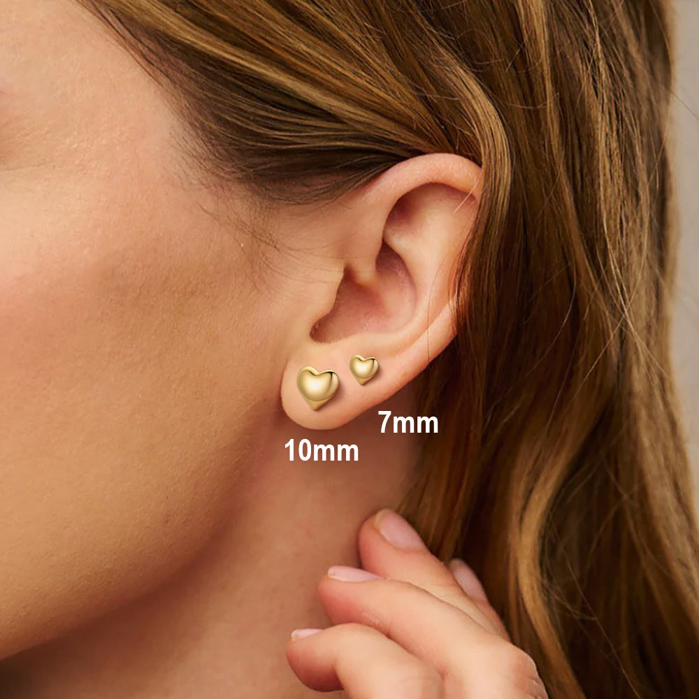  Minimalist Chunky Heart Stud Earrings for Women