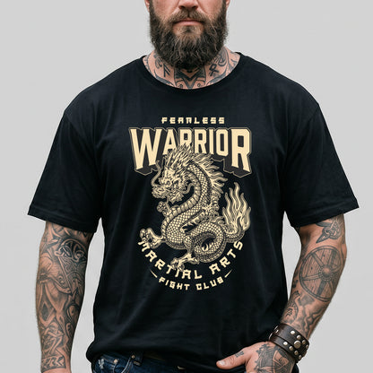 Martial Dragon Berserker T-Shirt Fabulous Fearless Warrior Tee for Men