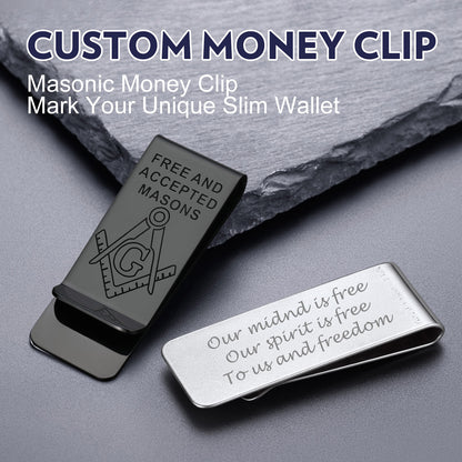 Masonic Emblem Money Clip Classic Slim Wallets