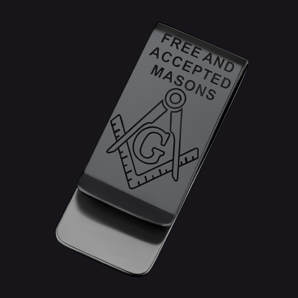 Masonic Emblem Money Clip Classic Slim Wallets