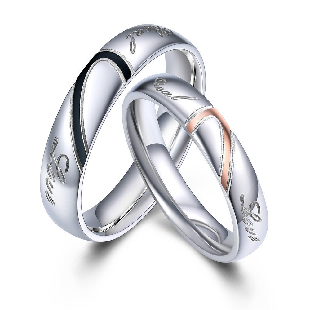 Matching Promise Rings for Couples Steel