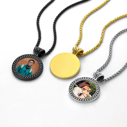 Personalized Memorial Picture Necklace Pendant with Photo for Men Women