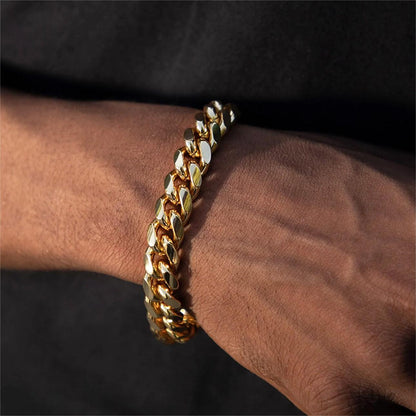 Miami Cuban Link Chain Bracelet for Men 5/7/9/12mm Width Bracelet