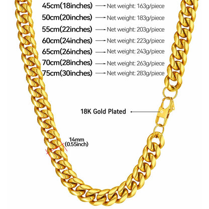 Hip Hop Miami Cuban Chunky Chain Necklace for Men