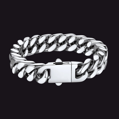 Miami Cuban Link Chain Bracelet for Men 5/7/9/12mm Width Bracelet