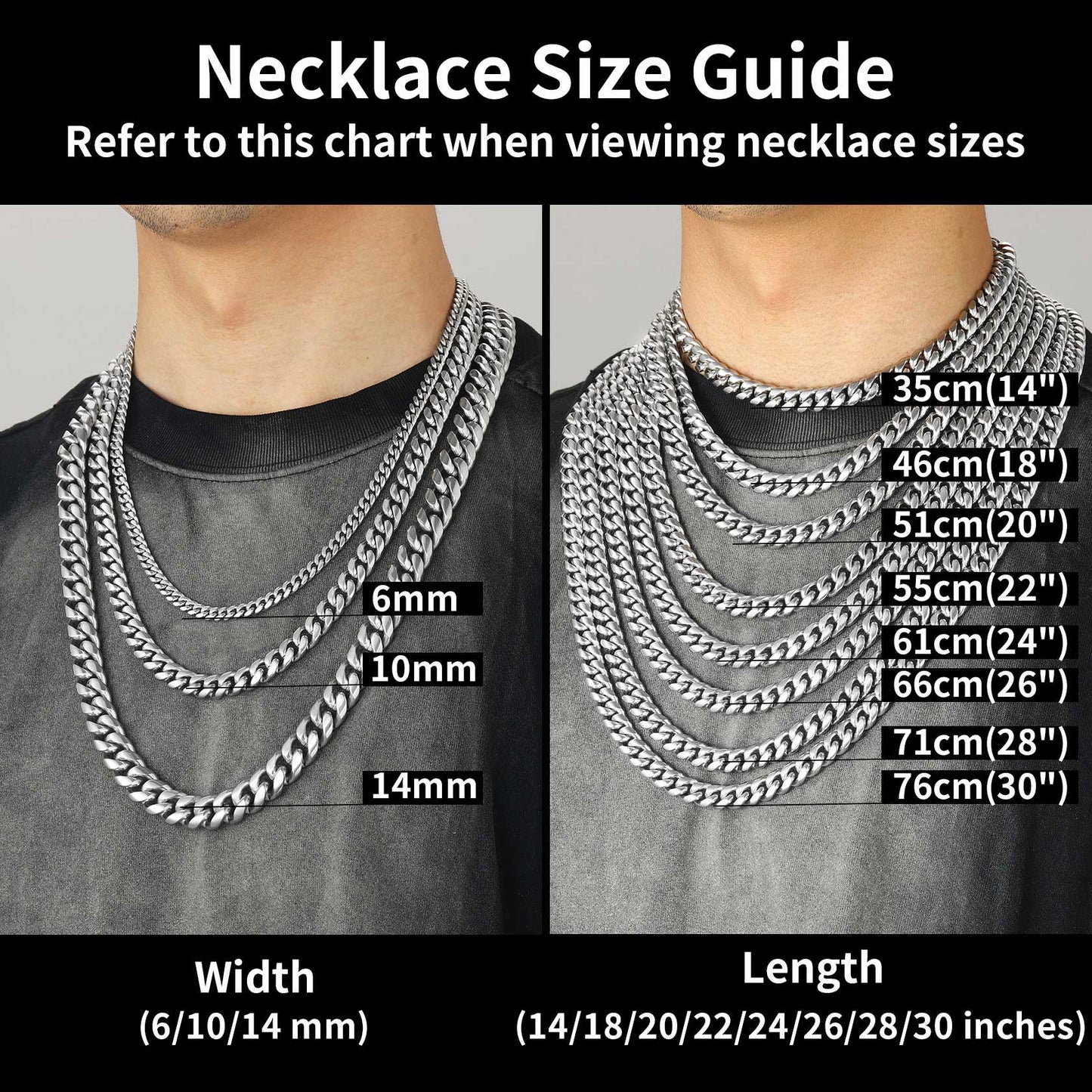 Chunky Heavy Miami Cuban Link Chain Necklace For Men 14-30 Inches