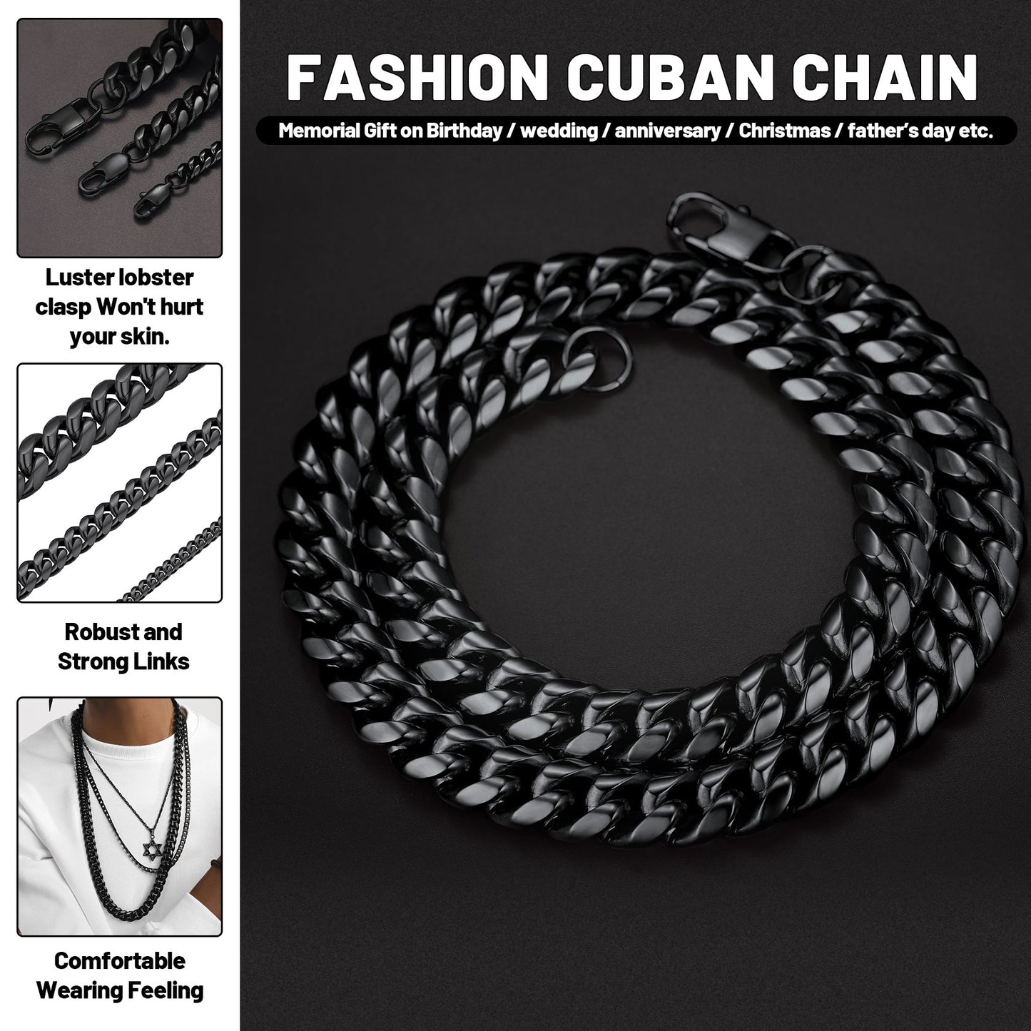 Chunky Heavy Miami Cuban Link Chain Necklace For Men 14-30 Inches