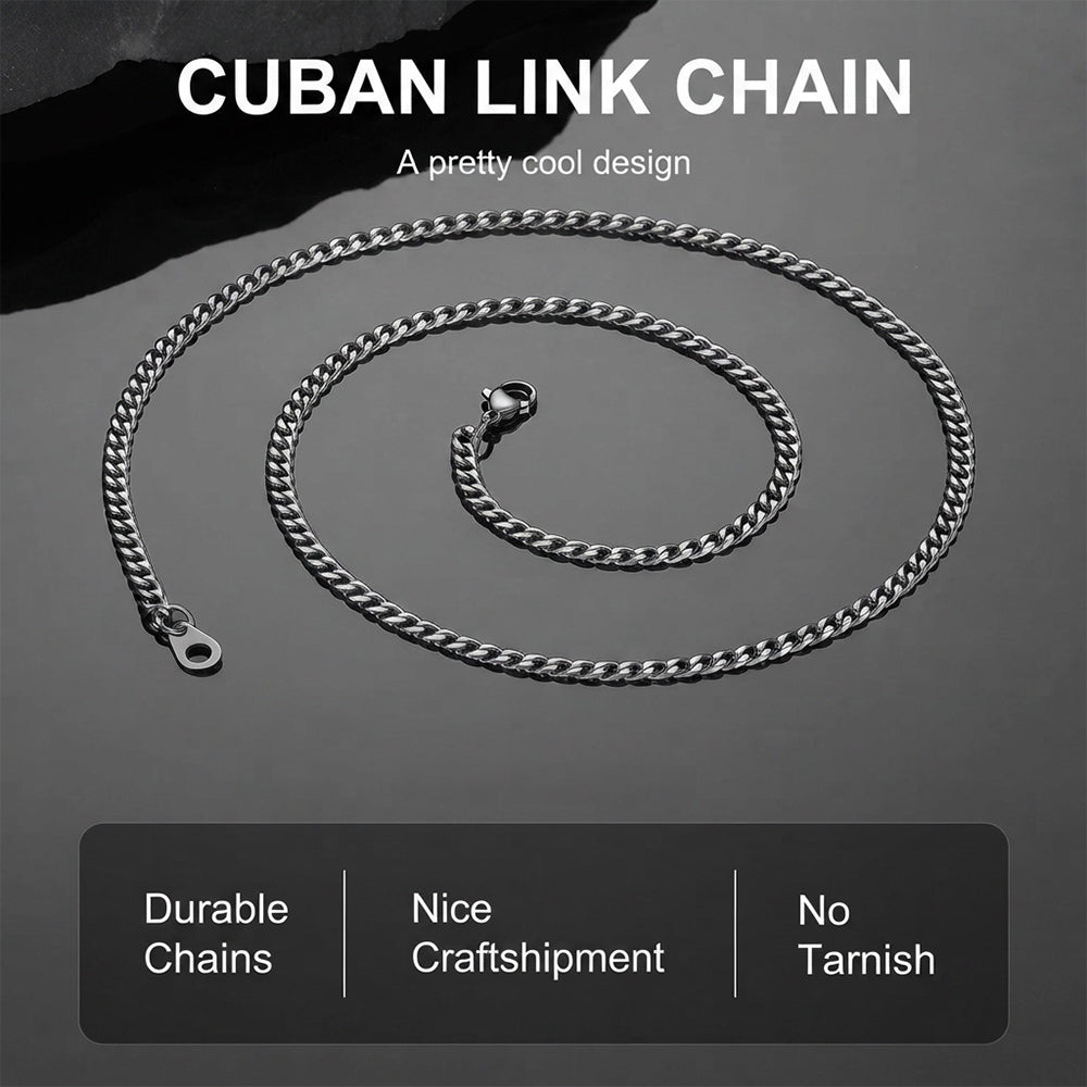 Chunky Miami Curb Cuban Link Chain Necklace For Men