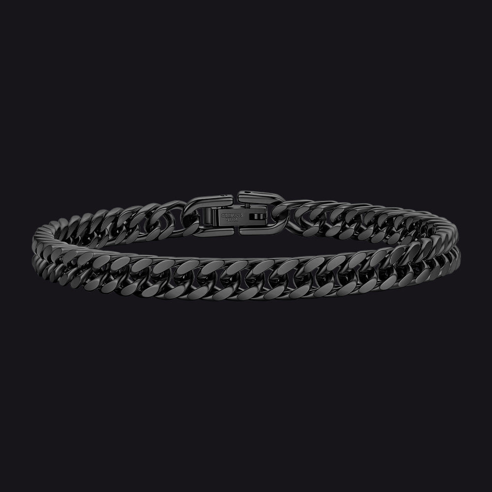 Miami Cuban Link Chain Bracelet for Men in Stainless Steel
