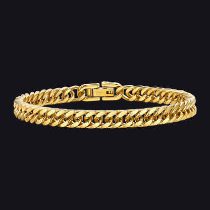 Miami Cuban Link Chain Bracelet for Men in Stainless Steel