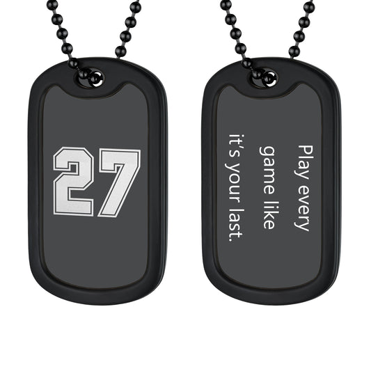 Personalized Text Military Dog Tag Necklace For Men
