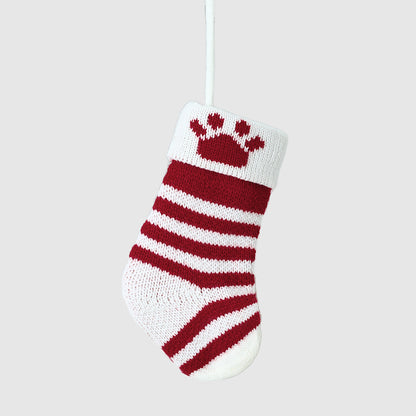 Mini Christmas Stocking with Pet Dog Paw Christmas Ornament