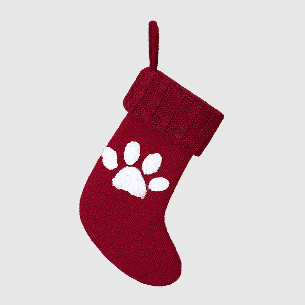 Mini Christmas Stocking with Pet Dog Paw Christmas Ornament