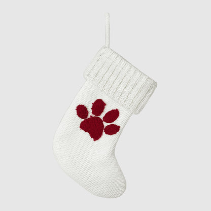 Mini Christmas Stocking with Pet Dog Paw Christmas Ornament