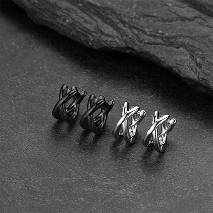 Minimalism X-Structure Hoop Earrings for Men in Different Colors