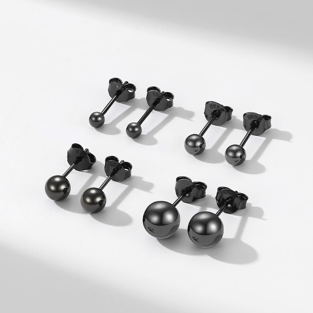 S925 Silver Minimalist Ball Stud Earrings for Women
