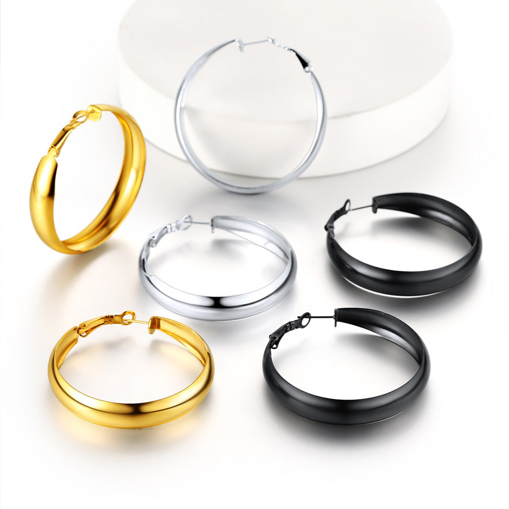 Minimalist Circle Round Huggie Hoop Earrings for Women