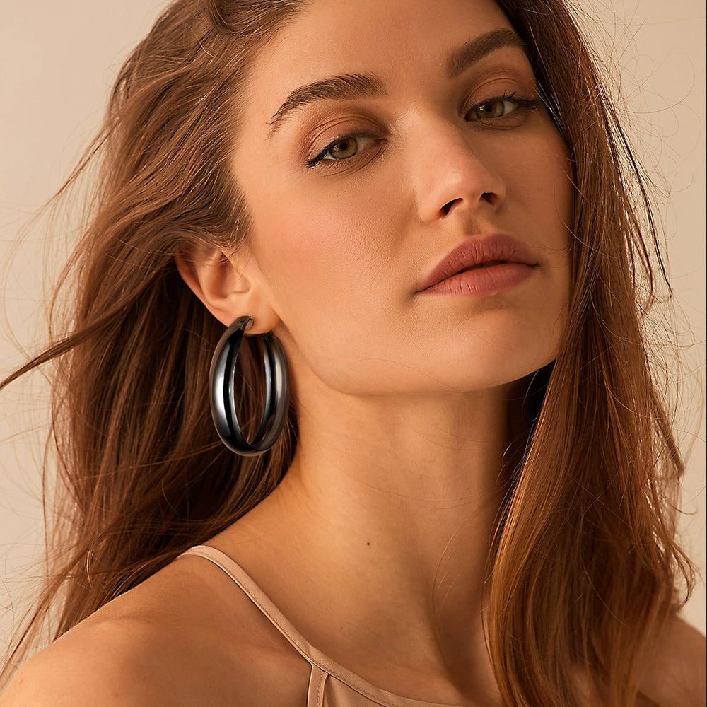 Minimalist Circle Round Huggie Hoop Earrings for Women