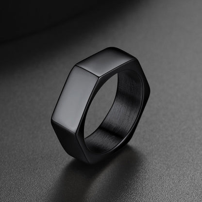 Custom 7mm Minimalist Geometric Band Ring for Men Women FaithHeart Jewelry