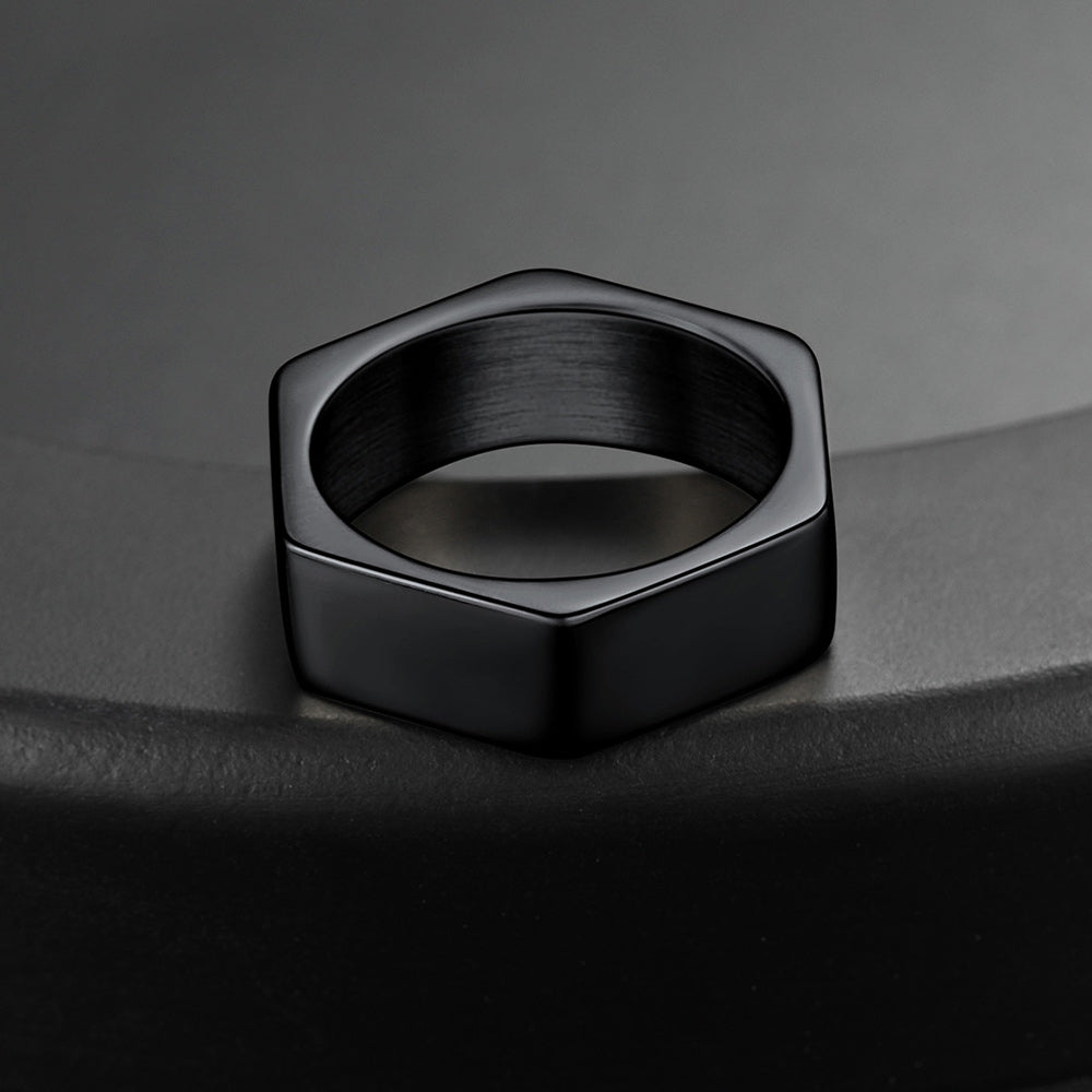 Custom 7mm Minimalist Geometric Band Ring for Men Women FaithHeart Jewelry
