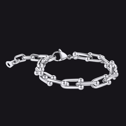 Minimalist Paperclip Link Chain Bracelet for Men Women