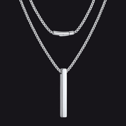 Minimalist Bar Necklace for Men Women