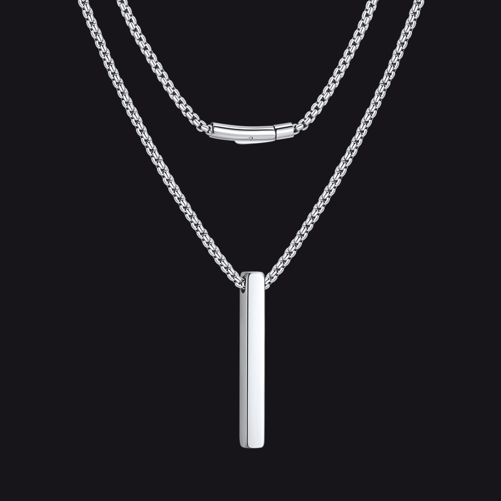 Minimalist Bar Necklace for Men Women