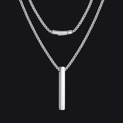 Minimalist Bar Necklace for Men Women