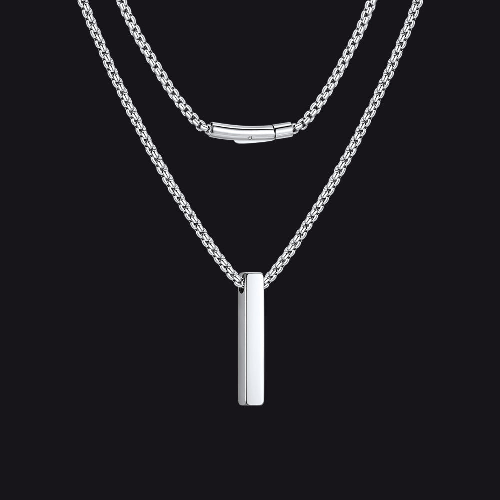 Minimalist Bar Necklace for Men Women