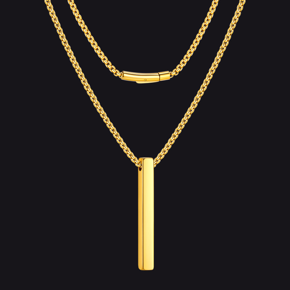Minimalist Bar Necklace for Men Women
