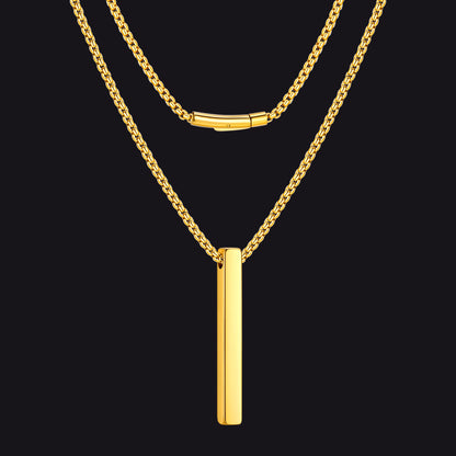 Minimalist Bar Necklace for Men Women