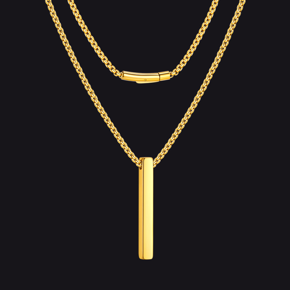 Minimalist Bar Necklace for Men Women
