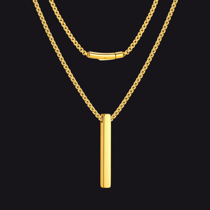 Minimalist Bar Necklace for Men Women