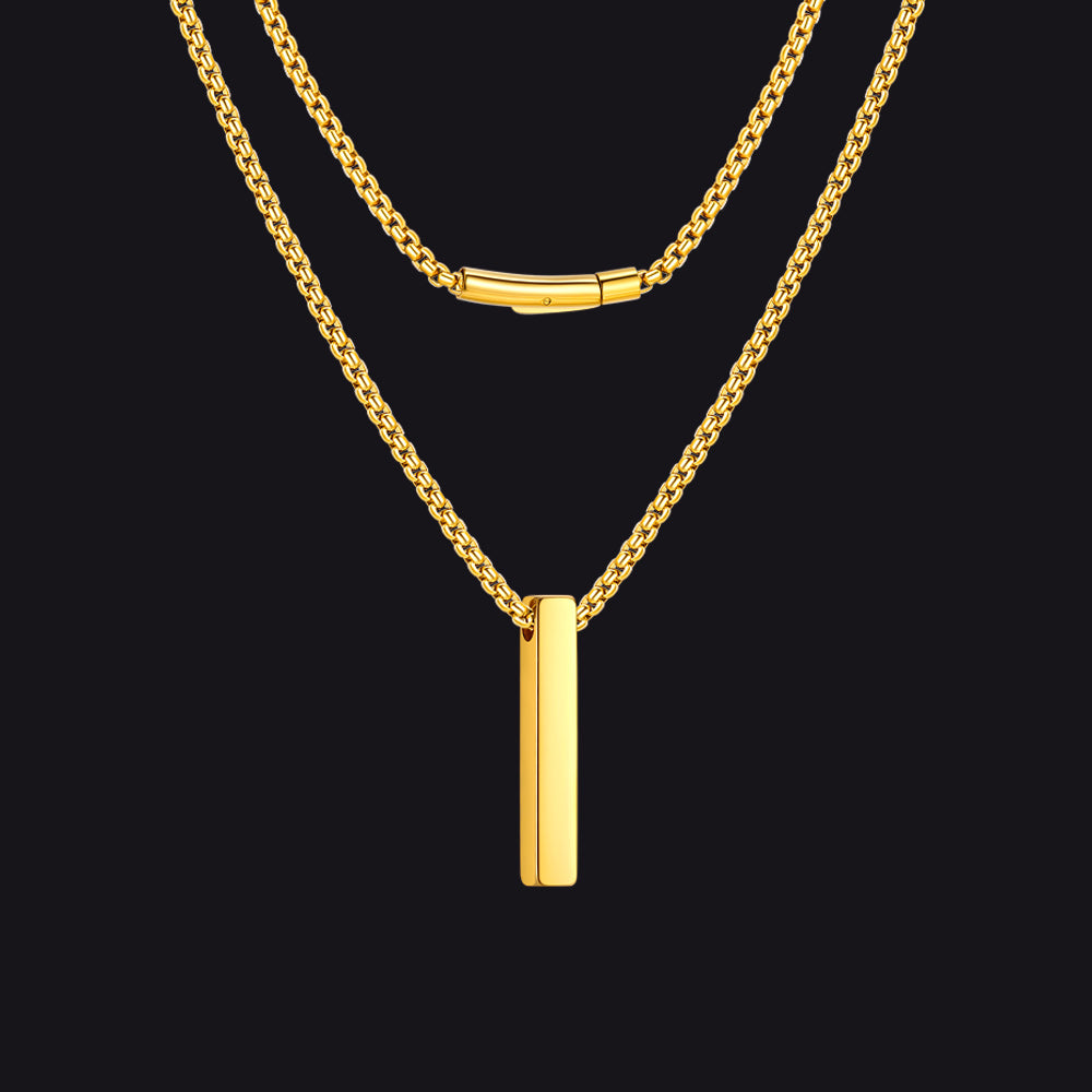 Minimalist Bar Necklace for Men Women
