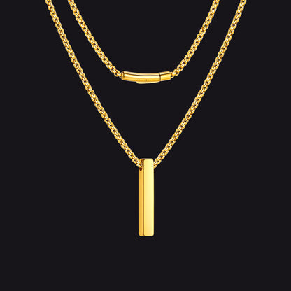 Minimalist Bar Necklace for Men Women