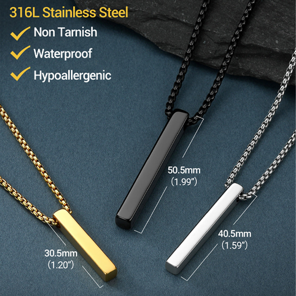 Minimalist Bar Necklace for Men Women